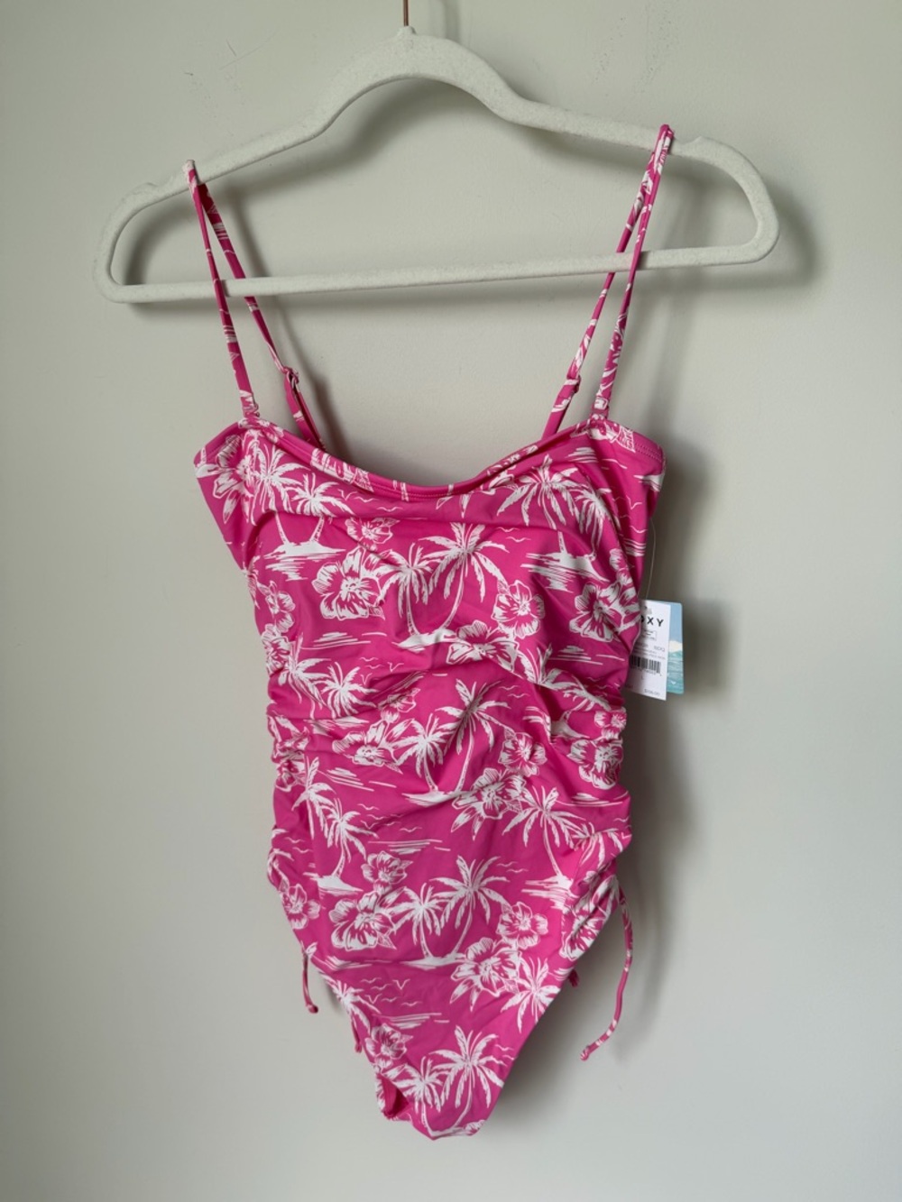 SOLD Roxy Pink Tropical One-Piece Swimsuit - Picture 2 of 7